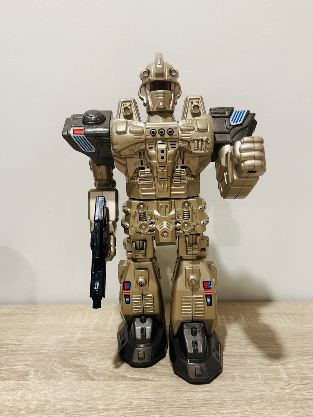 Vintage Battery Operated Robot Toy Gold Mecha Figure - Parts / Repair / Display